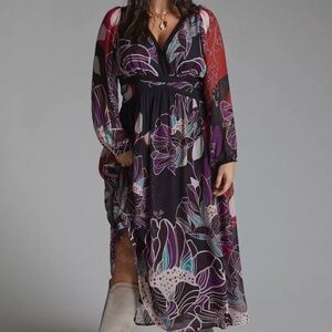 Anthropologie Let Me Be Floral Midi Dress
